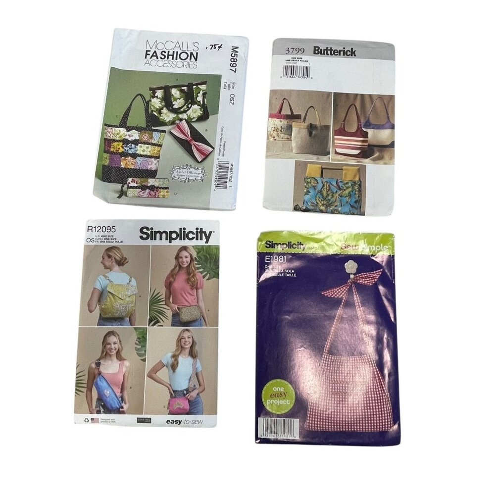 McCall's‎ Butterick Simplicity Bags Totes Satchels Sewing Patterns LOT